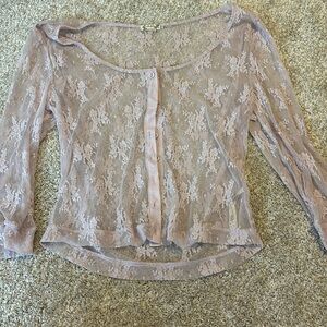Free people lilac lace cardigan. So cute. Size large